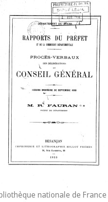 Rapports et délibérations / Conseil général du Doubs | Doubs. Conseil général