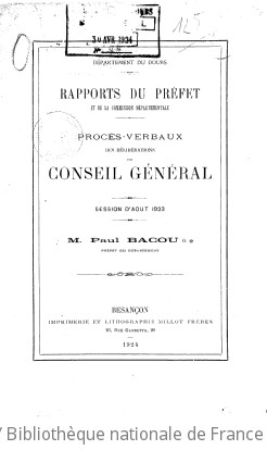 Rapports et délibérations / Conseil général du Doubs | Doubs. Conseil général