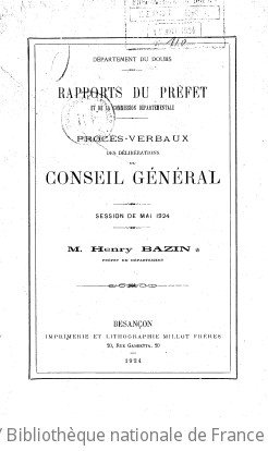 Rapports et délibérations / Conseil général du Doubs | Doubs. Conseil général