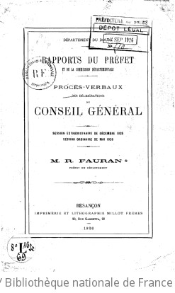 Rapports et délibérations / Conseil général du Doubs | Doubs. Conseil général