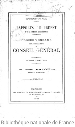 Rapports et délibérations / Conseil général du Doubs | Doubs. Conseil général