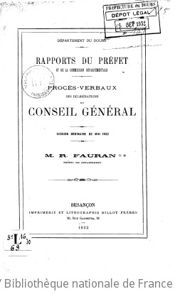 Rapports et délibérations / Conseil général du Doubs | Doubs. Conseil général