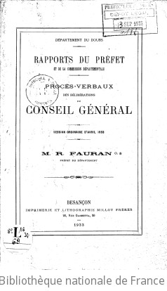 Rapports et délibérations / Conseil général du Doubs | Doubs. Conseil général