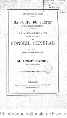 Rapports et délibérations / Conseil général du Doubs | Doubs. Conseil général