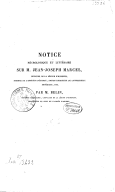 Notice nécrologique et littéraire sur M. Jean-Joseph Marcel,... membre de l'Institut d'Égypte, ancien directeur de l'Imprimerie nationale, etc.  F.-A. Belin. 1854