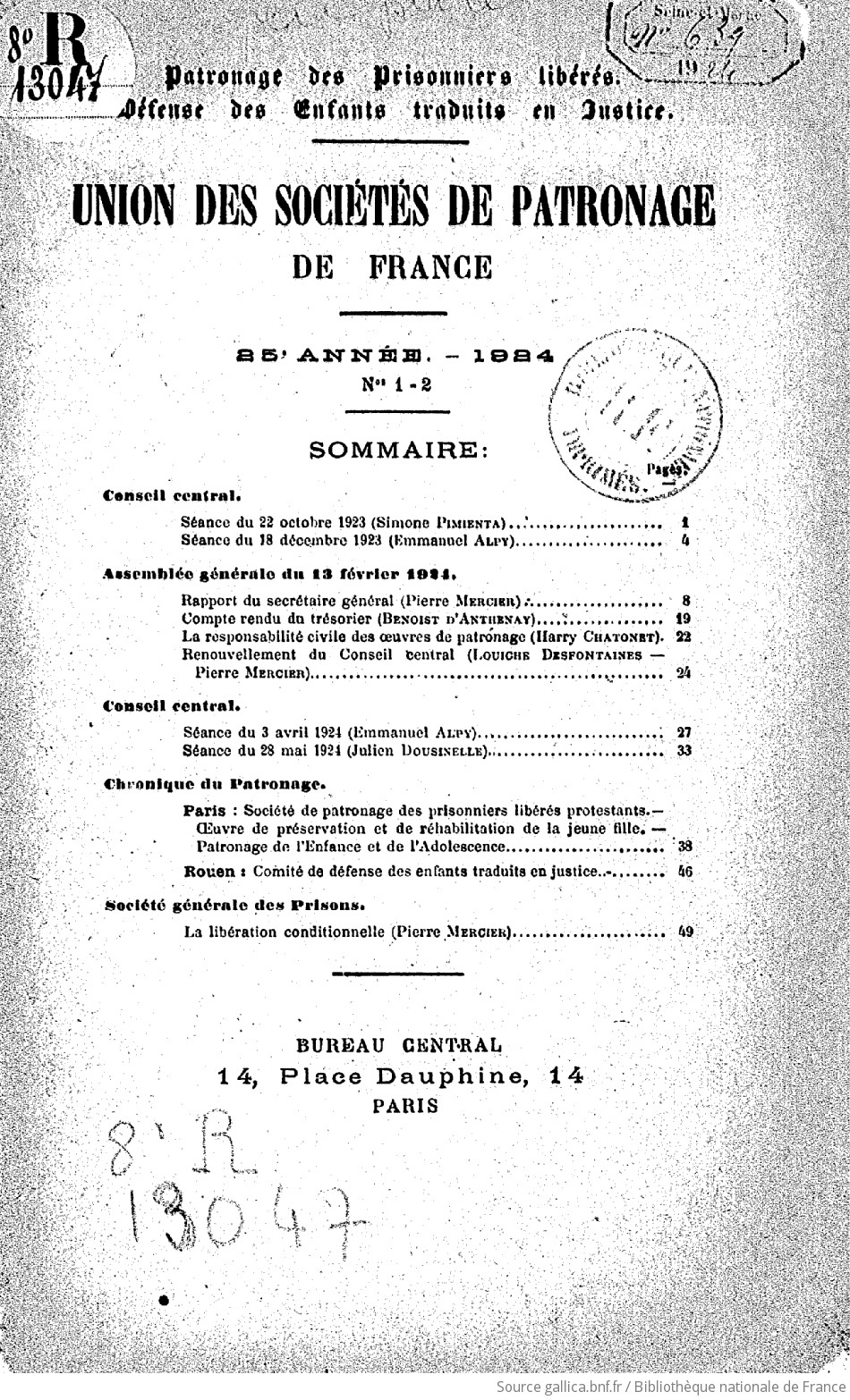 Bulletin de l'Union des sociétés de patronage de France