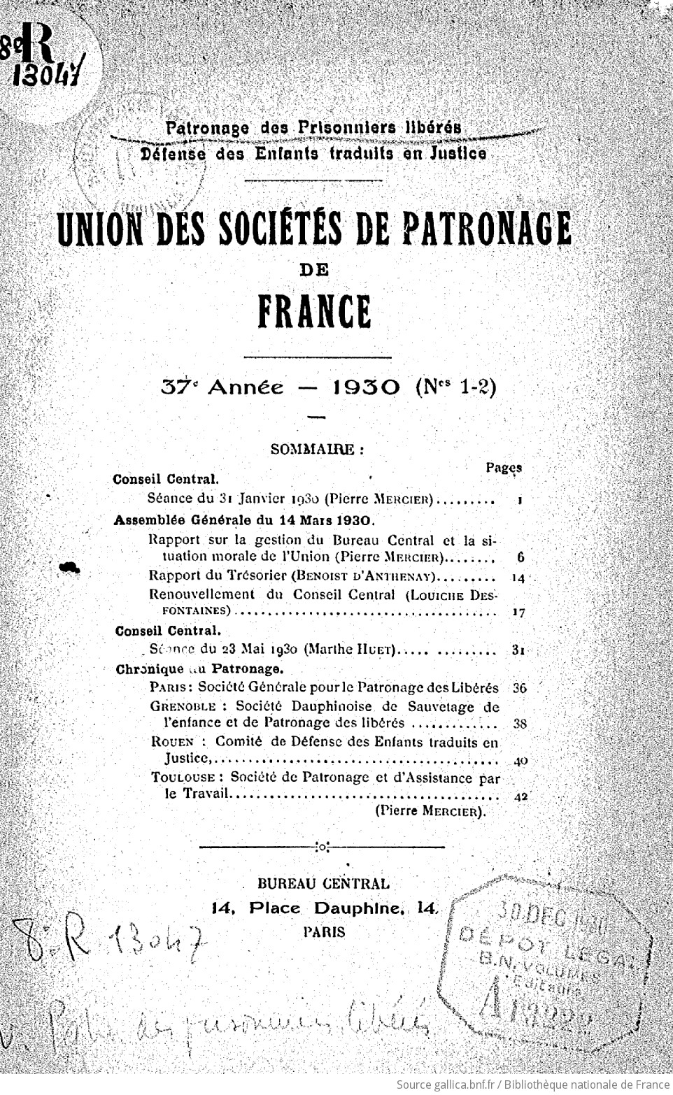 Bulletin de l'Union des sociétés de patronage de France