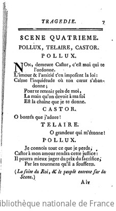 CASTOR ET POLLUX (1754) - Acte I.4