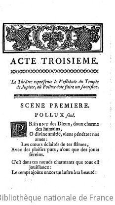 CASTOR ET POLLUX (1754) - Acte III