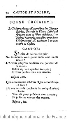 CASTOR ET POLLUX (1754) - Acte IV.3