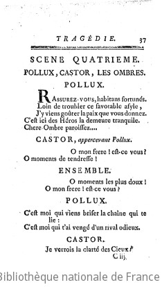 CASTOR ET POLLUX (1754) - Acte IV.4