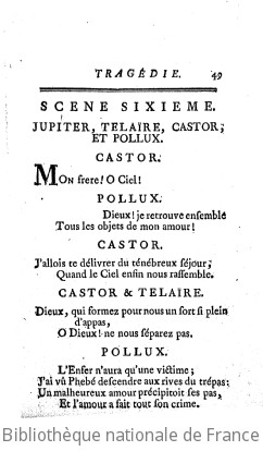 CASTOR ET POLLUX (1754) - Acte IV.5