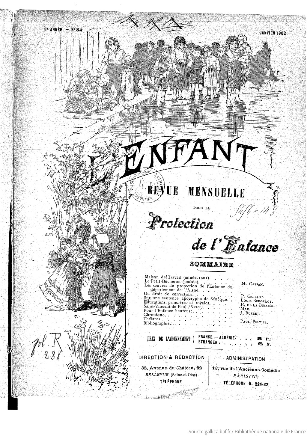 L'Enfant : organe des Sociétés protectrices de l'enfance