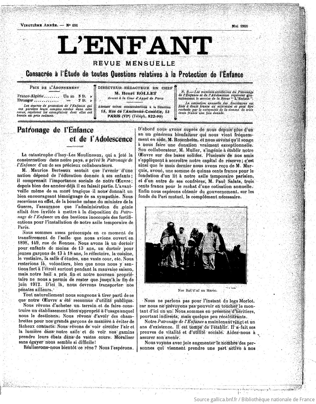 L'Enfant : organe des Sociétés protectrices de l'enfance