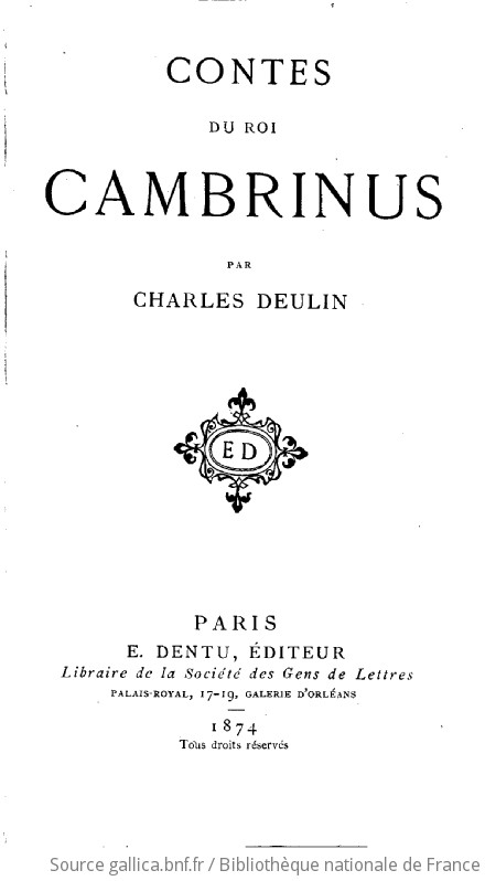 Résultat de recherche d'images pour "Charles Deulin (1827-1877)"