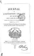 Journal de l'expédition anglaise en Égypte dans l'année mil huit cent   Capitaine Th. Walls. 1823