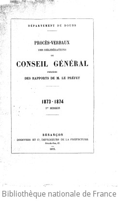 Rapports et délibérations / Conseil général du Doubs | Doubs. Conseil général