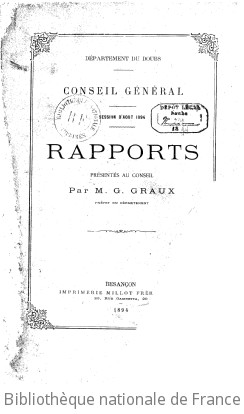 Rapports et délibérations / Conseil général du Doubs | Doubs. Conseil général