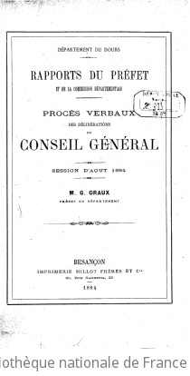 Rapports et délibérations / Conseil général du Doubs | Doubs. Conseil général