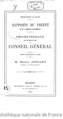 Rapports et délibérations / Conseil général du Doubs | Doubs. Conseil général