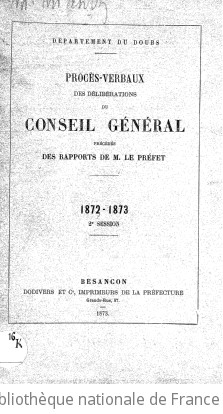 Rapports et délibérations / Conseil général du Doubs | Doubs. Conseil général