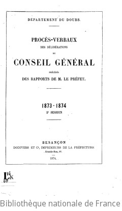 Rapports et délibérations / Conseil général du Doubs | Doubs. Conseil général