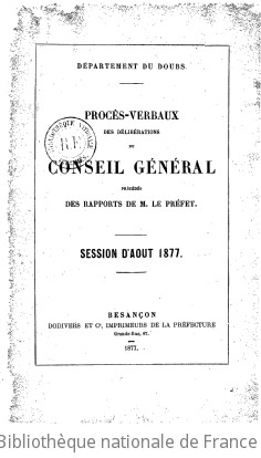 Rapports et délibérations / Conseil général du Doubs | Doubs. Conseil général