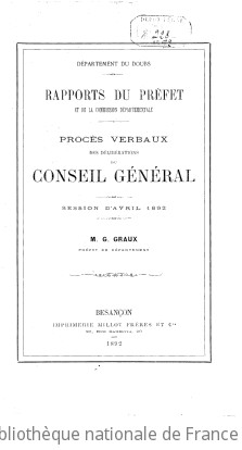 Rapports et délibérations / Conseil général du Doubs | Doubs. Conseil général