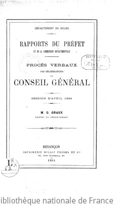 Rapports et délibérations / Conseil général du Doubs | Doubs. Conseil général