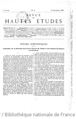 Revue des hautes études : ancien Anti-matérialiste : organe mensuel de la synthèse scientifique, sociale et religieuse / dir. René Caillié