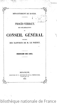 Rapports et délibérations / Conseil général du Doubs | Doubs. Conseil général