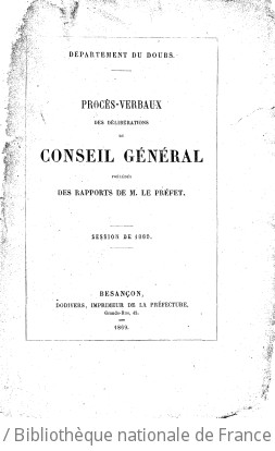 Rapports et délibérations / Conseil général du Doubs | Doubs. Conseil général