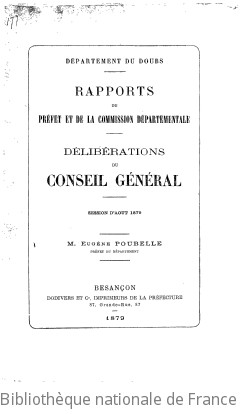 Rapports et délibérations / Conseil général du Doubs | Doubs. Conseil général