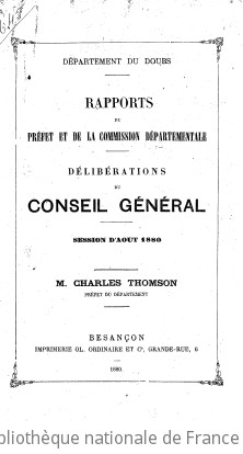 Rapports et délibérations / Conseil général du Doubs | Doubs. Conseil général