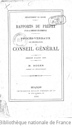 Rapports et délibérations / Conseil général du Doubs | Doubs. Conseil général