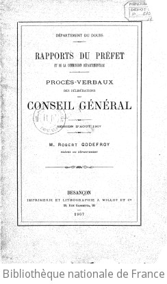 Rapports et délibérations / Conseil général du Doubs | Doubs. Conseil général