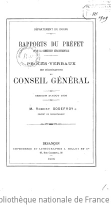 Rapports et délibérations / Conseil général du Doubs | Doubs. Conseil général