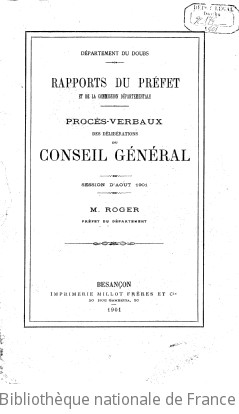 Rapports et délibérations / Conseil général du Doubs | Doubs. Conseil général