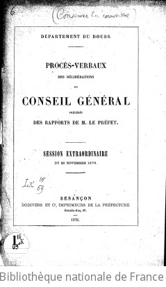 Rapports et délibérations / Conseil général du Doubs | Doubs. Conseil général