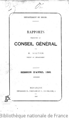 Rapports et délibérations / Conseil général du Doubs | Doubs. Conseil général