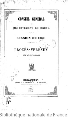 Rapports et délibérations / Conseil général du Doubs | Doubs. Conseil général