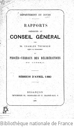 Rapports et délibérations / Conseil général du Doubs | Doubs. Conseil général