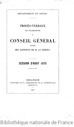 Rapports et délibérations / Conseil général du Doubs | Doubs. Conseil général