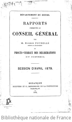 Rapports et délibérations / Conseil général du Doubs | Doubs. Conseil général