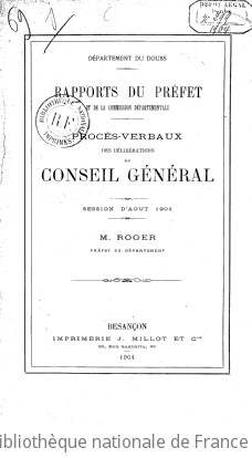 Rapports et délibérations / Conseil général du Doubs | Doubs. Conseil général