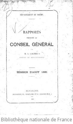 Rapports et délibérations / Conseil général du Doubs | Doubs. Conseil général