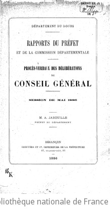 Rapports et délibérations / Conseil général du Doubs | Doubs. Conseil général