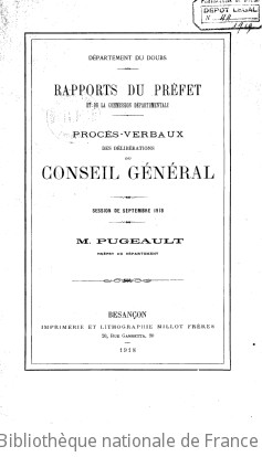 Rapports et délibérations / Conseil général du Doubs | Doubs. Conseil général