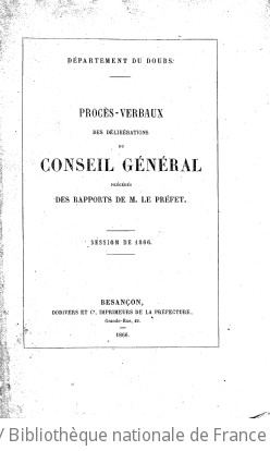 Rapports et délibérations / Conseil général du Doubs | Doubs. Conseil général