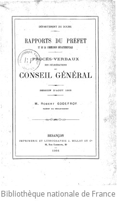 Rapports et délibérations / Conseil général du Doubs | Doubs. Conseil général